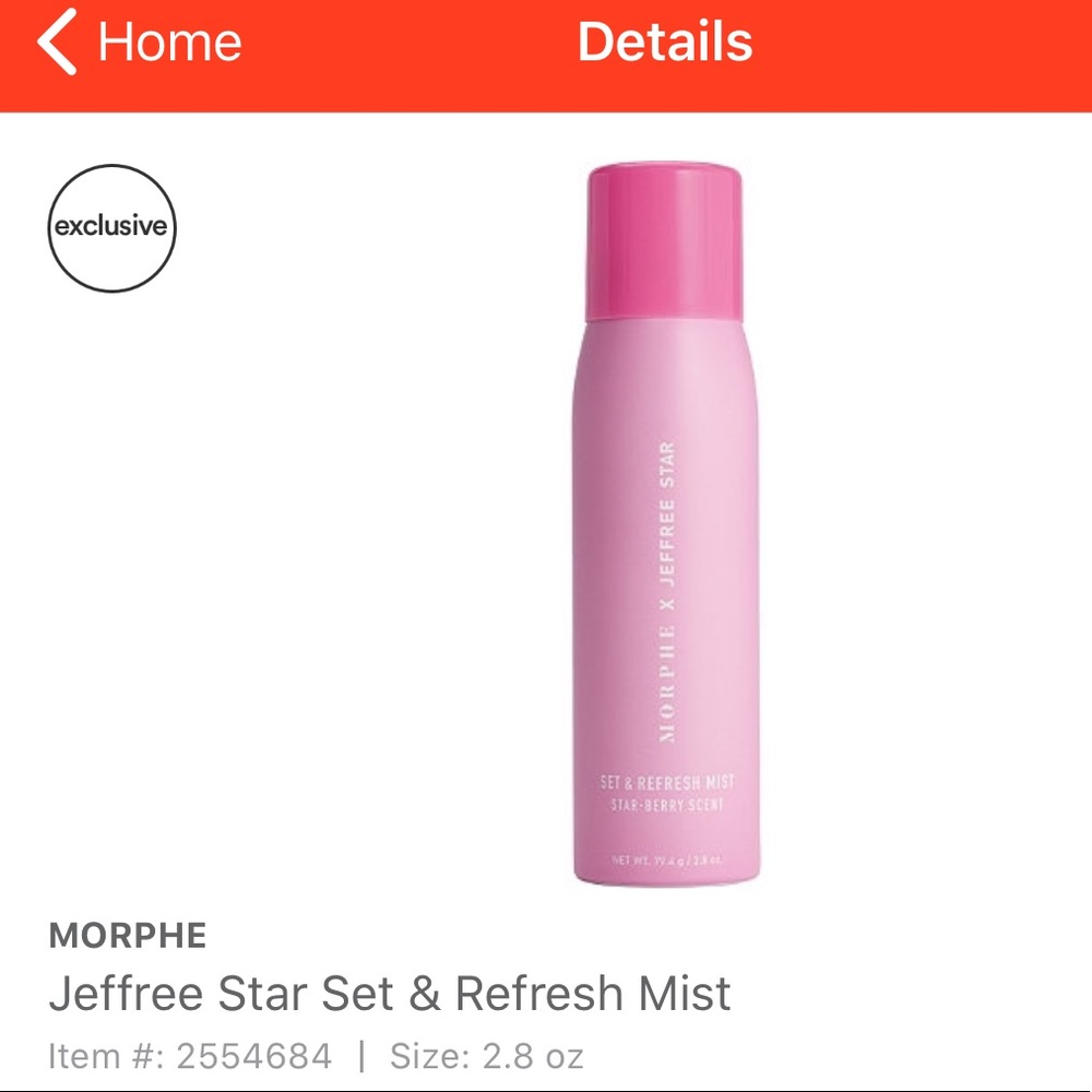 Morphe x JEFFREE star set and refresh mist